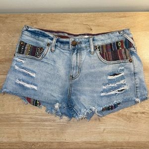 Free People Distressed Denim Shorts Size 28